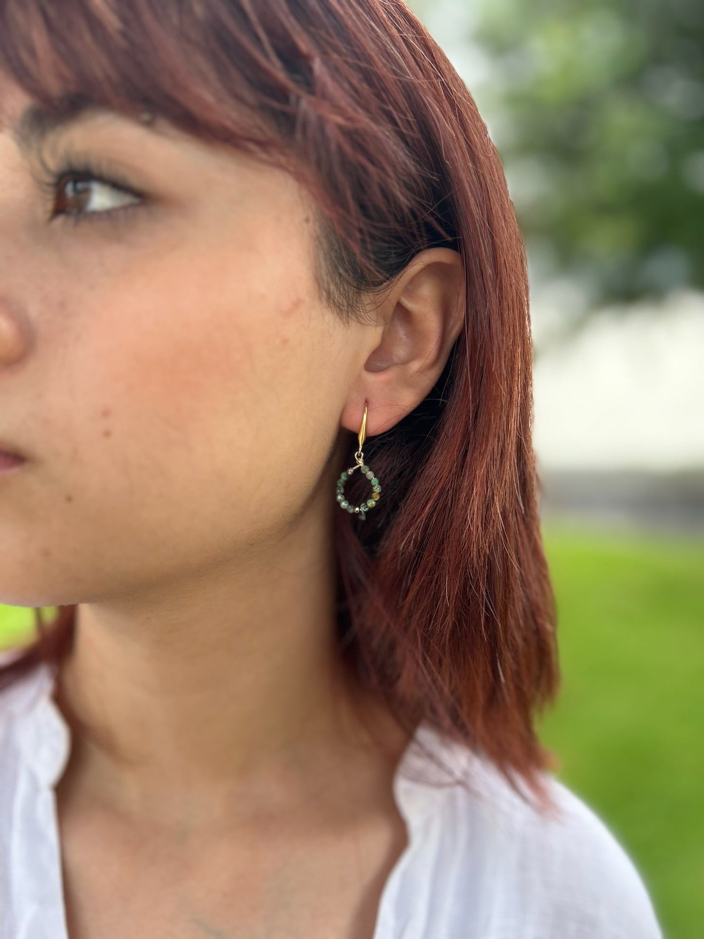 Aretes circulo turquesa