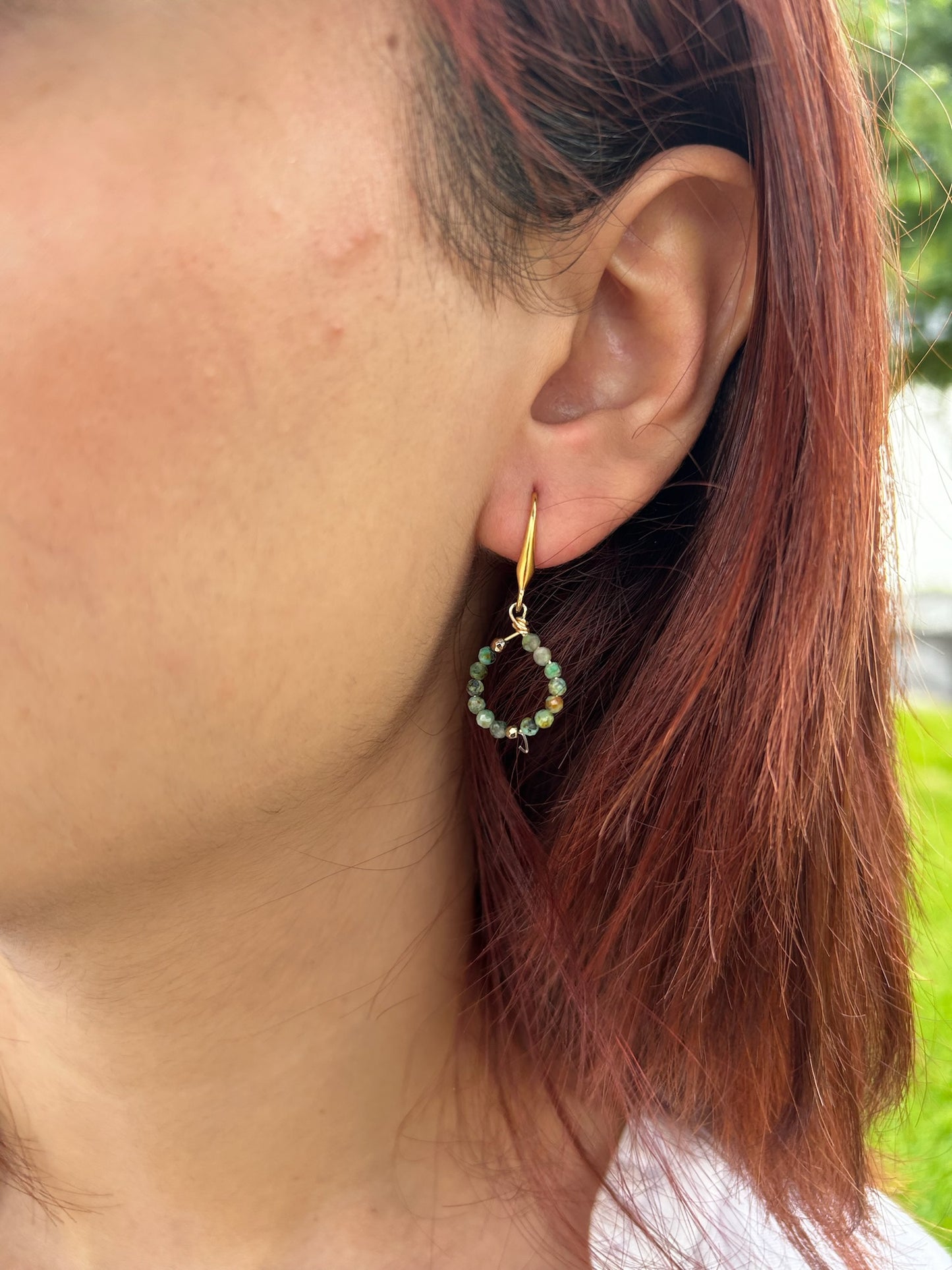 Aretes circulo turquesa